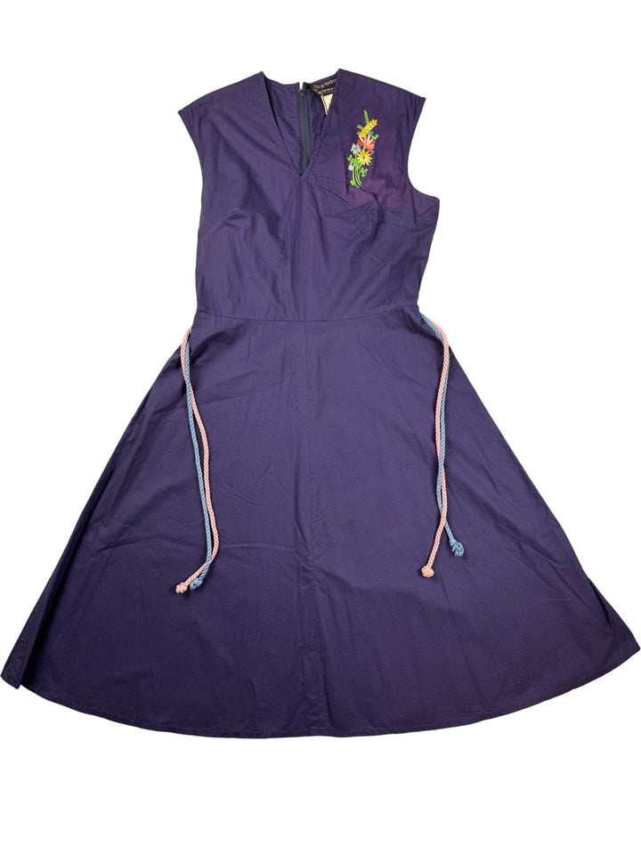 Jon Adams Sleeveless Dress with Embroidery - M - Think Vintage