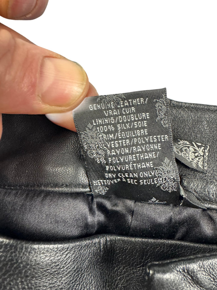 Paige Black Label Leather Trousers - Size 8/10