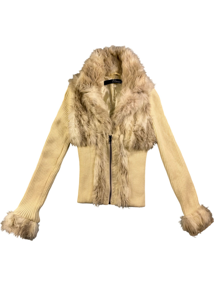 Jane Norman Faux Fur Trim Jumper- S