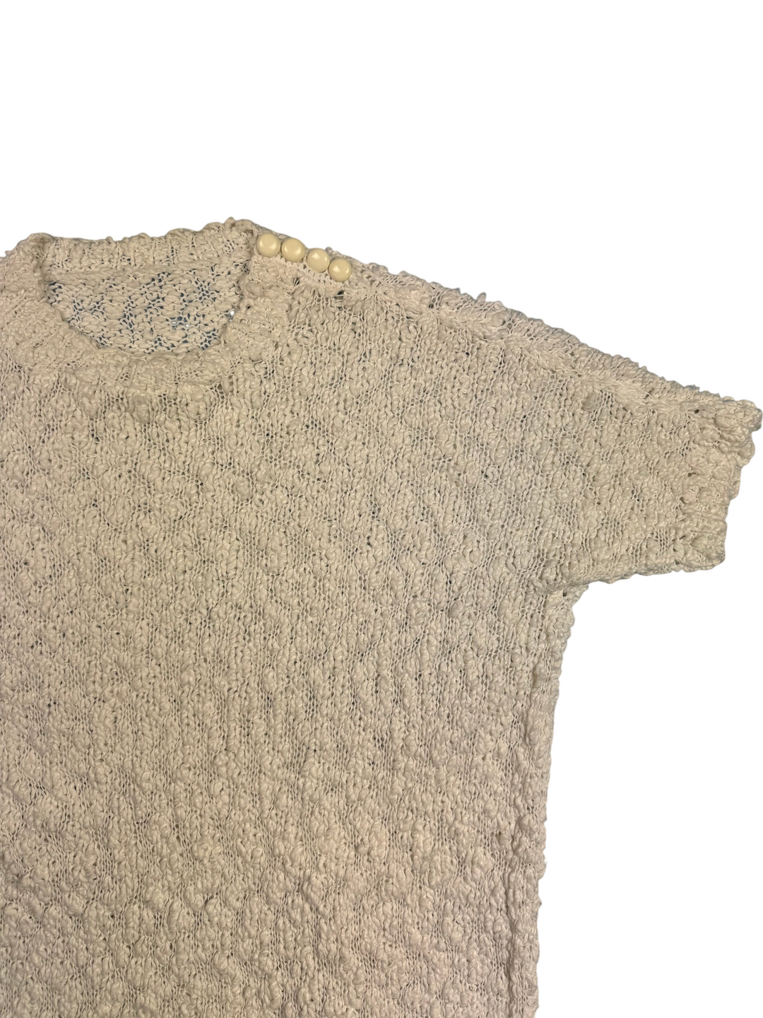 Textured Knit Dress with Belt - S - Think Vintage
