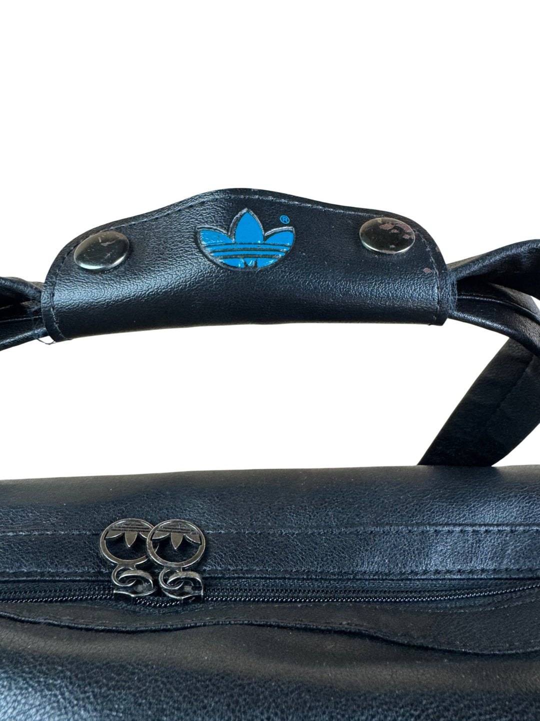 Adidas Black Leather Duffel Bag