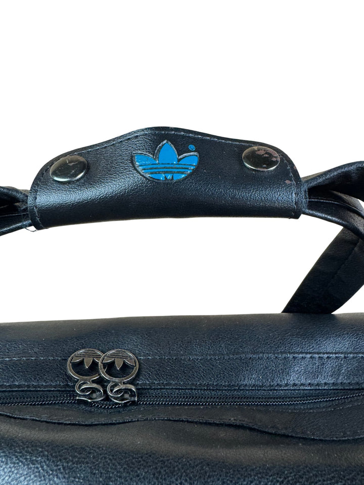 Adidas Black Leather Duffel Bag