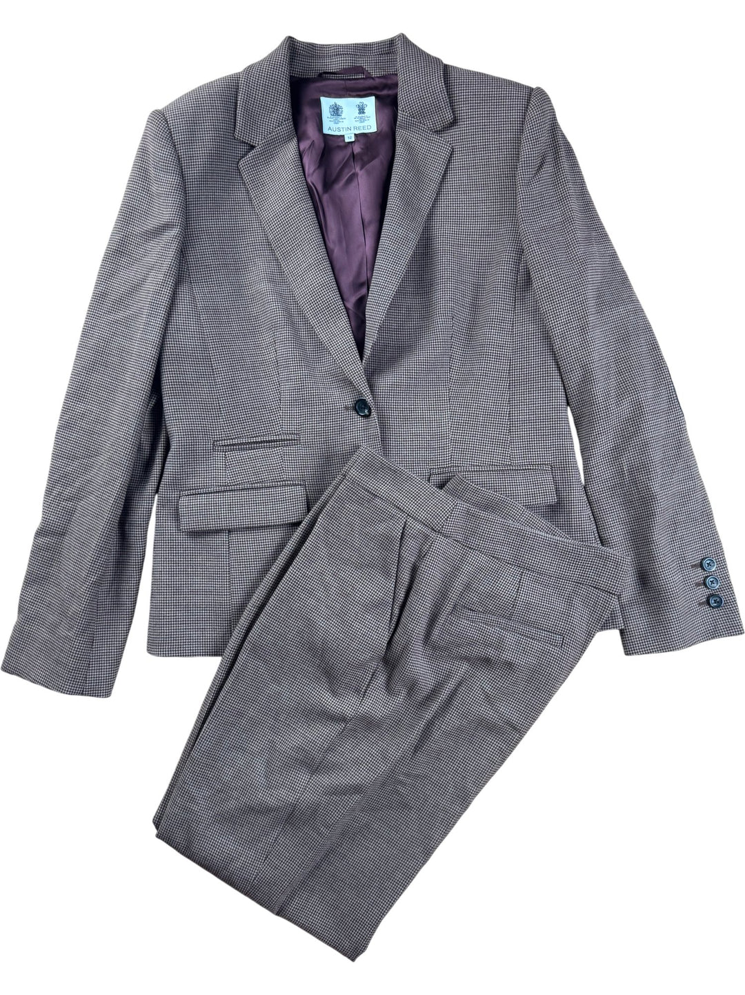 Austin Reed Brown Checked Suit - W32 , M