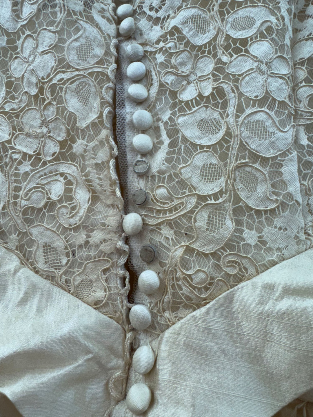 1950s Lace and Silk Wedding Dress