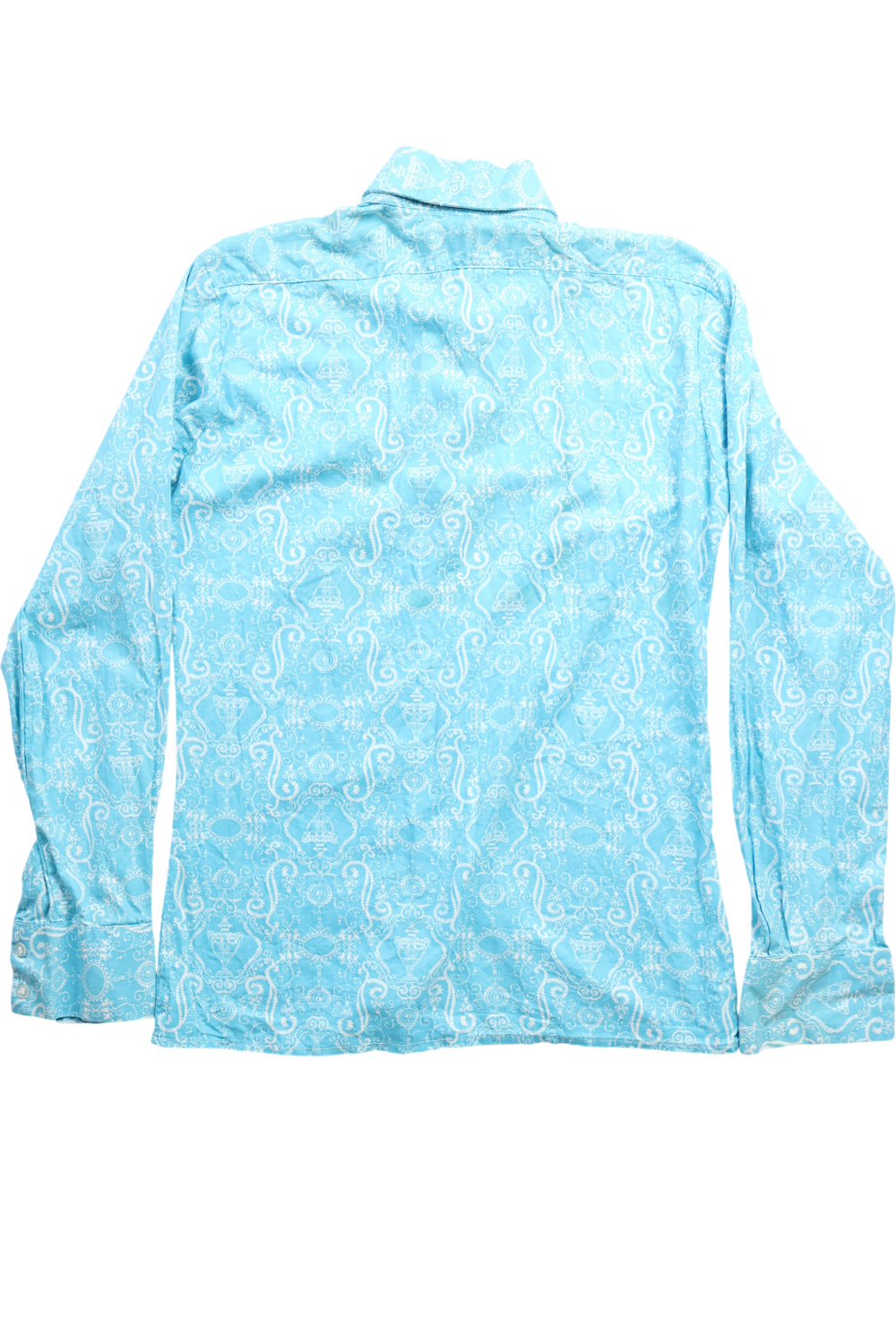Westbourne 1970s Blue Patterned Men's Shirt - Think Vintage