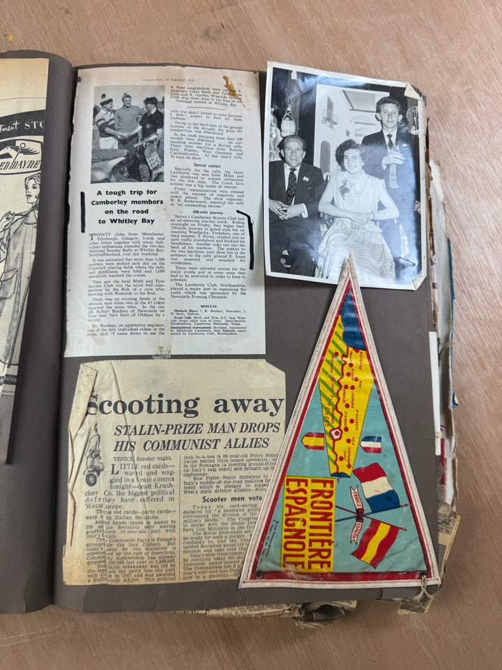 Vintage Scooter Archive Scrapbook – Original Photos, Newspaper Cuttings, Posters & Ephemera