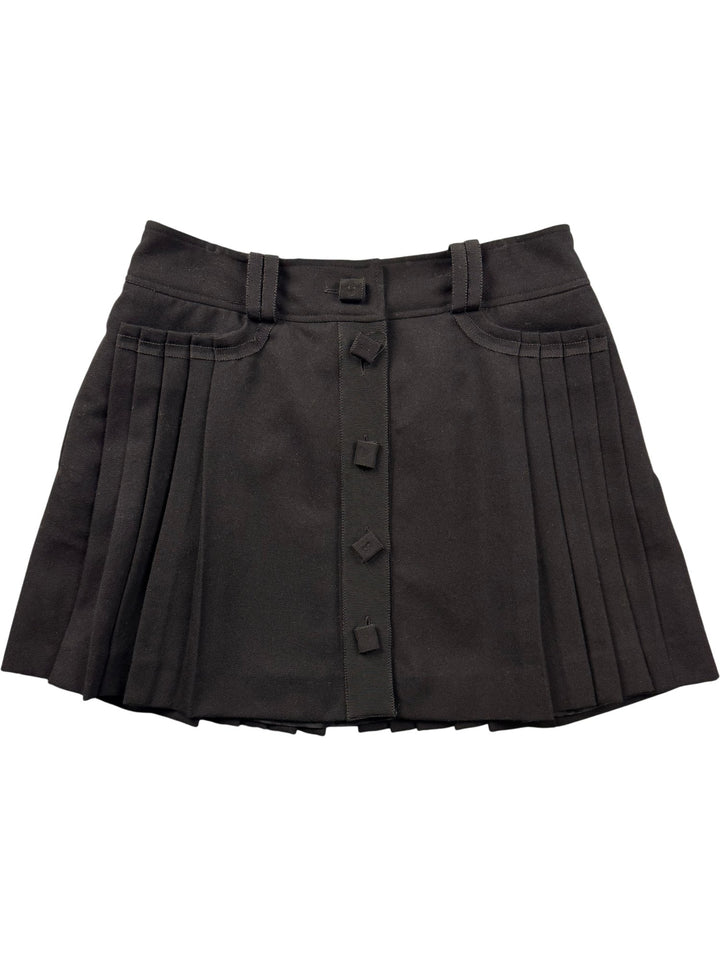 Aspesi Black Pleated Mini Skirt - W29