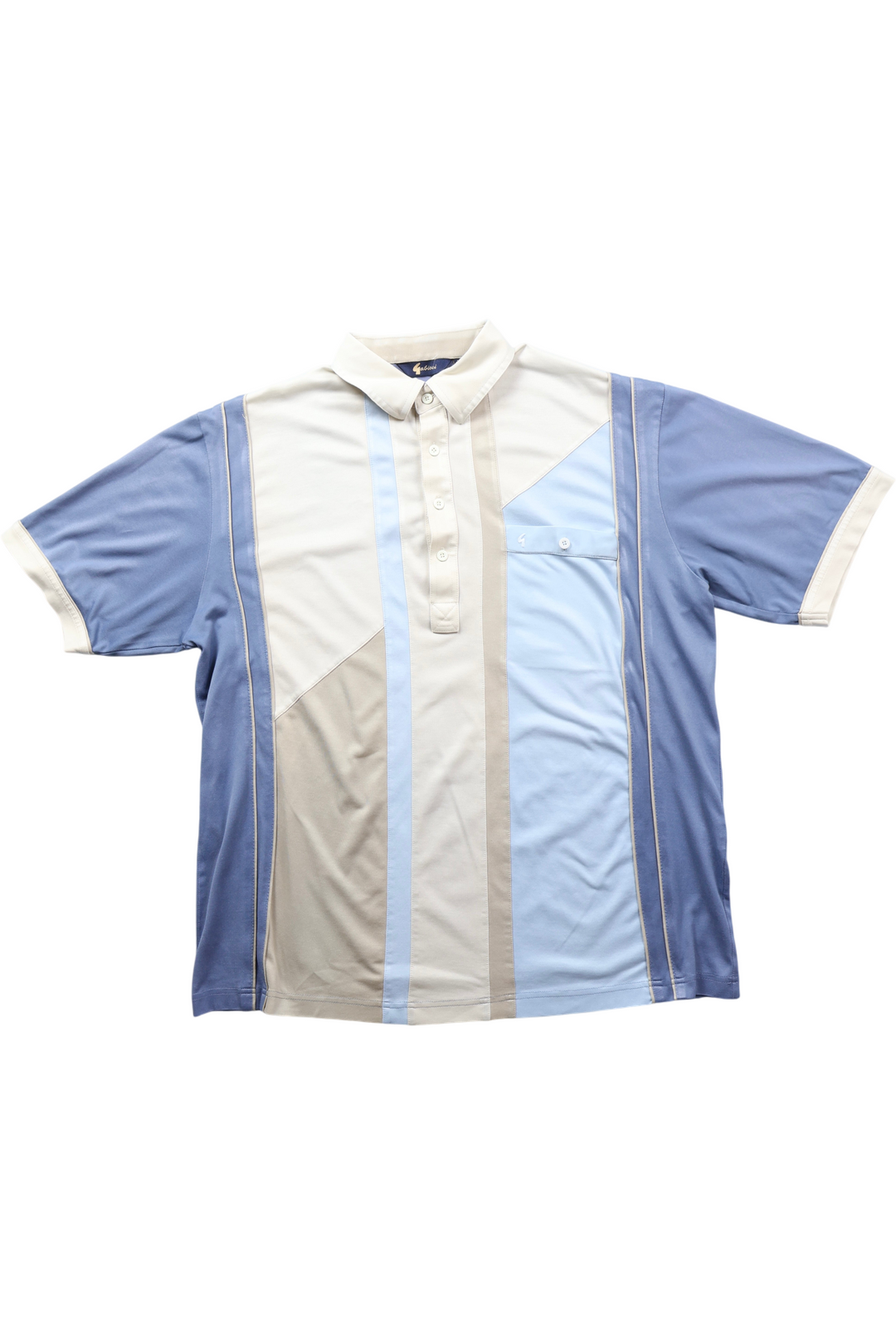 Gabicci Polo Shirt Multicolour Block Pattern - Think Vintage