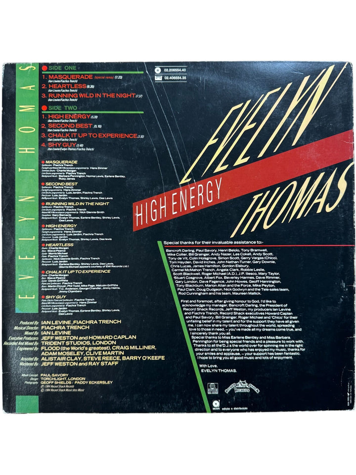 Evelyn Thomas High Energy Vinyl Record - Fair