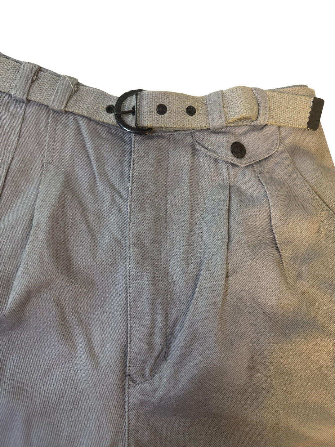 1980s Light Grey Cotton Shorts - Age 9/10