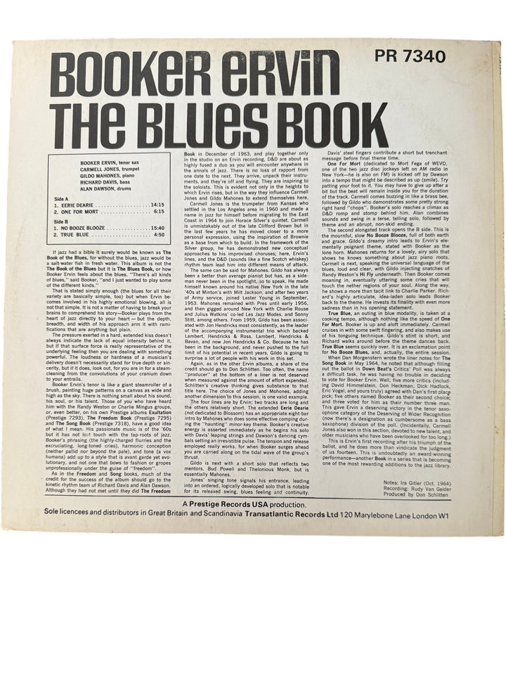 Booker Ervin The Blues Book Album - Think Vintage