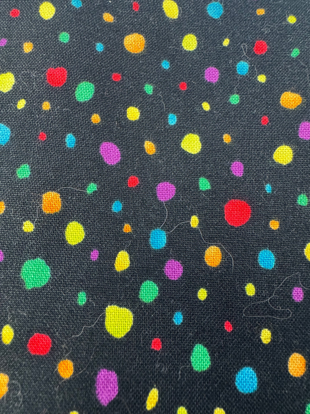 Multicoloured Polka Dot Fabric - 2m - Think Vintage