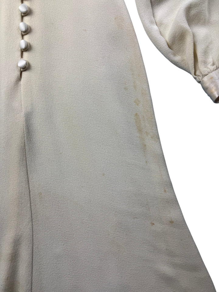 1970s Ozzie Clark Cream Button-Up Dress *See Description* - XS