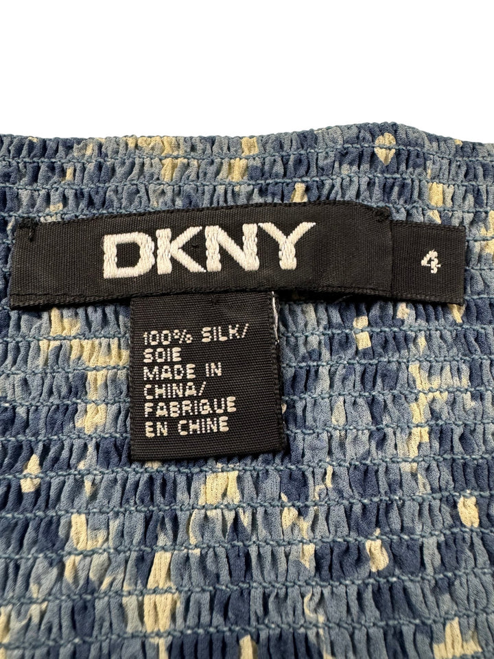 DKNY Blue Floral Silk Skirt - W30-36