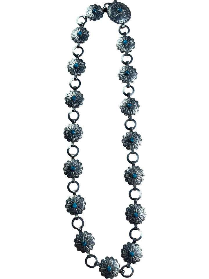 Silver Floral Concho Belt - W22-26