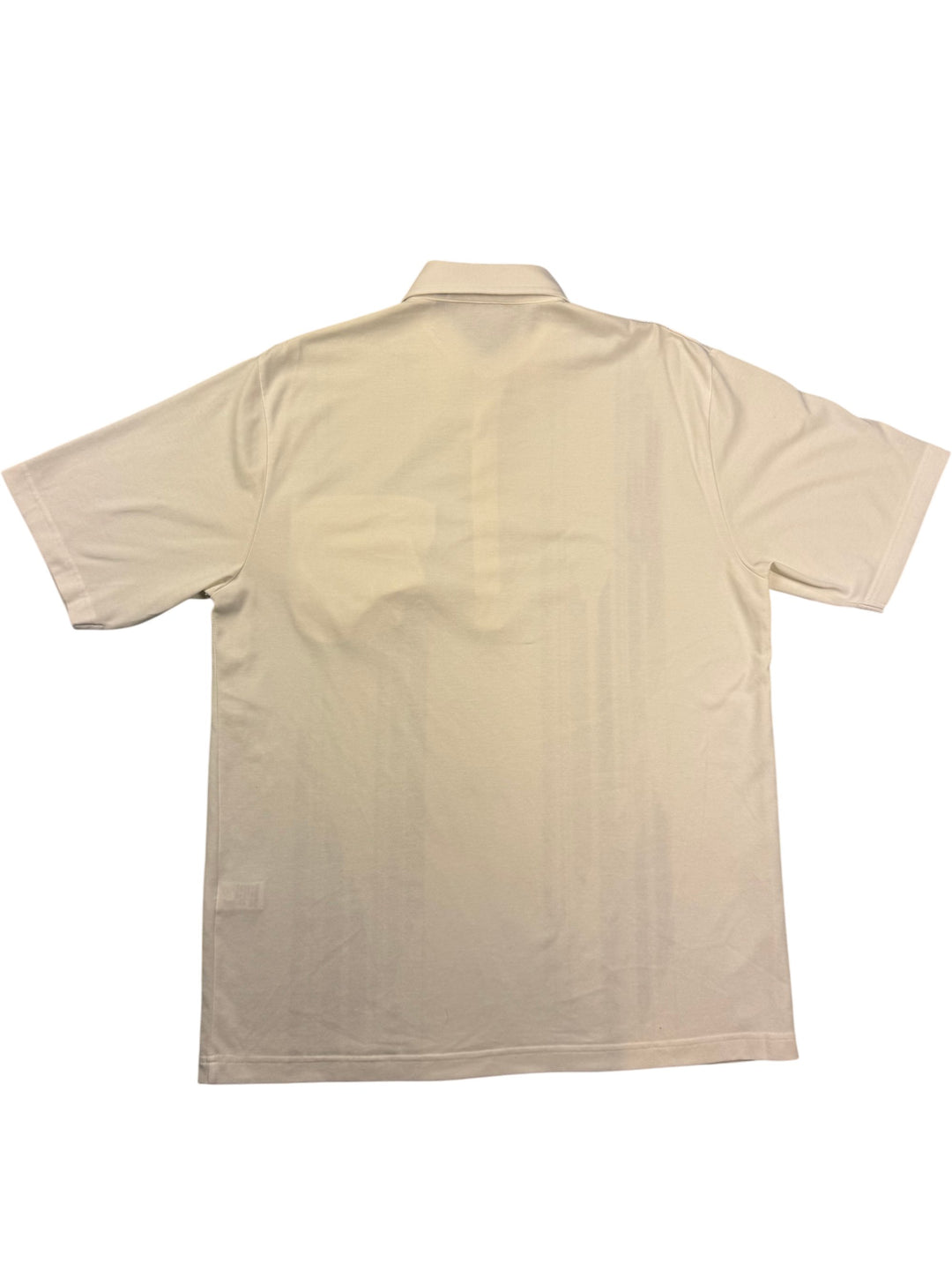 Gabicci White Polo Shirt with Geometric Design - L - Think Vintage