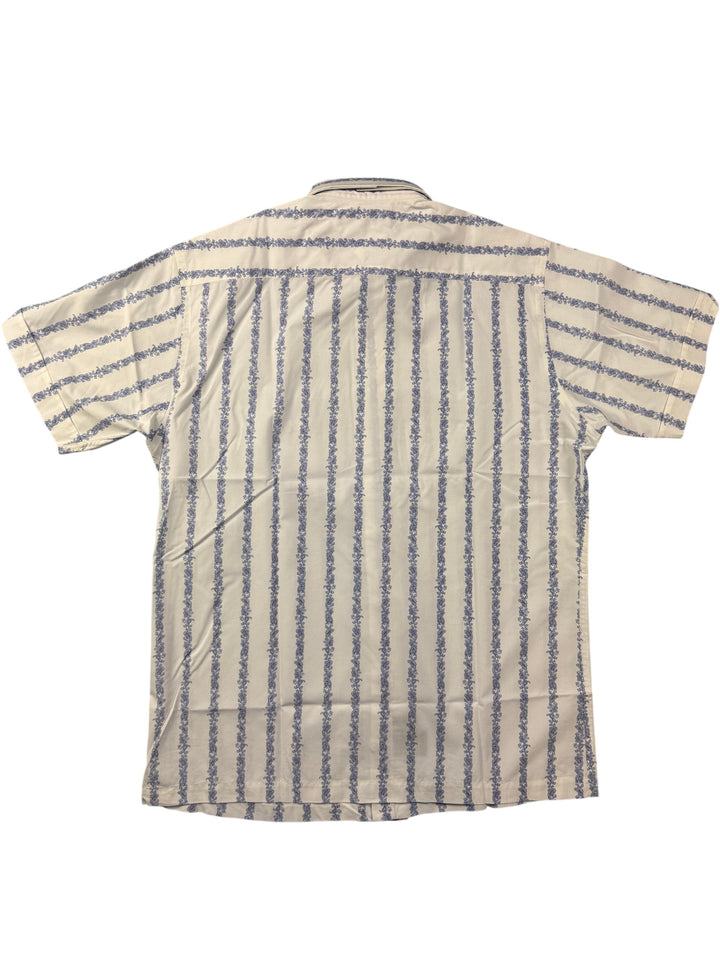 Tommy Hilfiger Blue Striped Short Sleeve Shirt - L