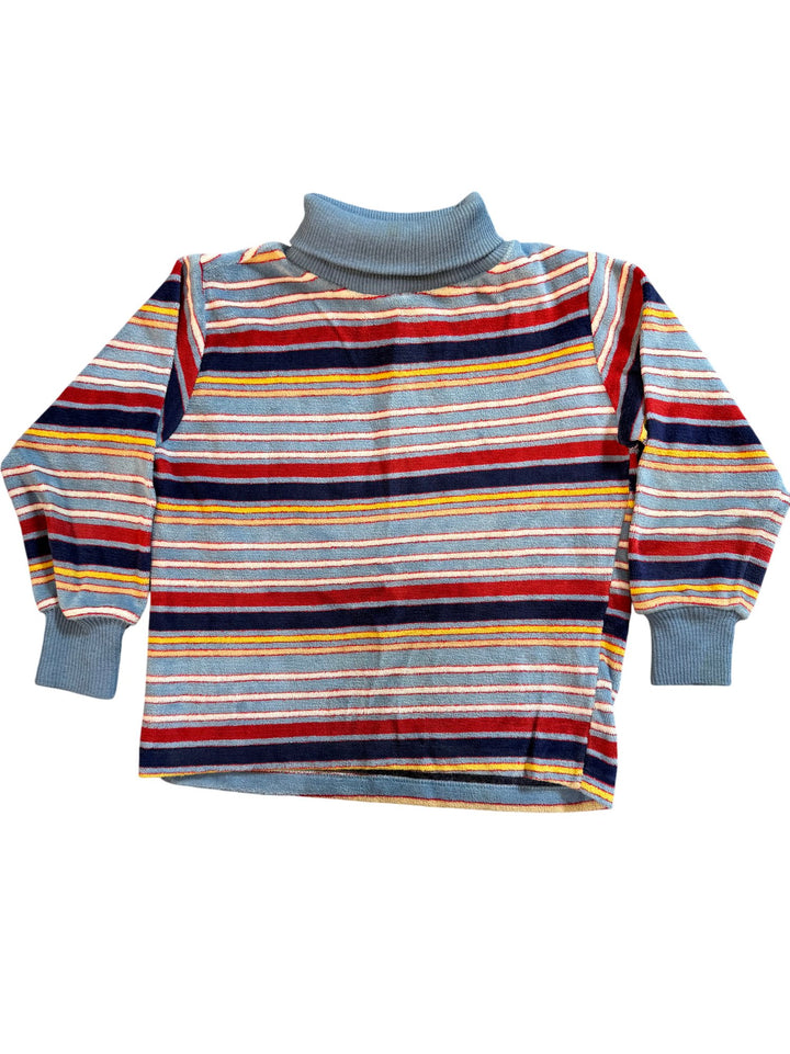 1970s Health-tex Towelling Striped Long Sleeve Sweater - Age 7/8