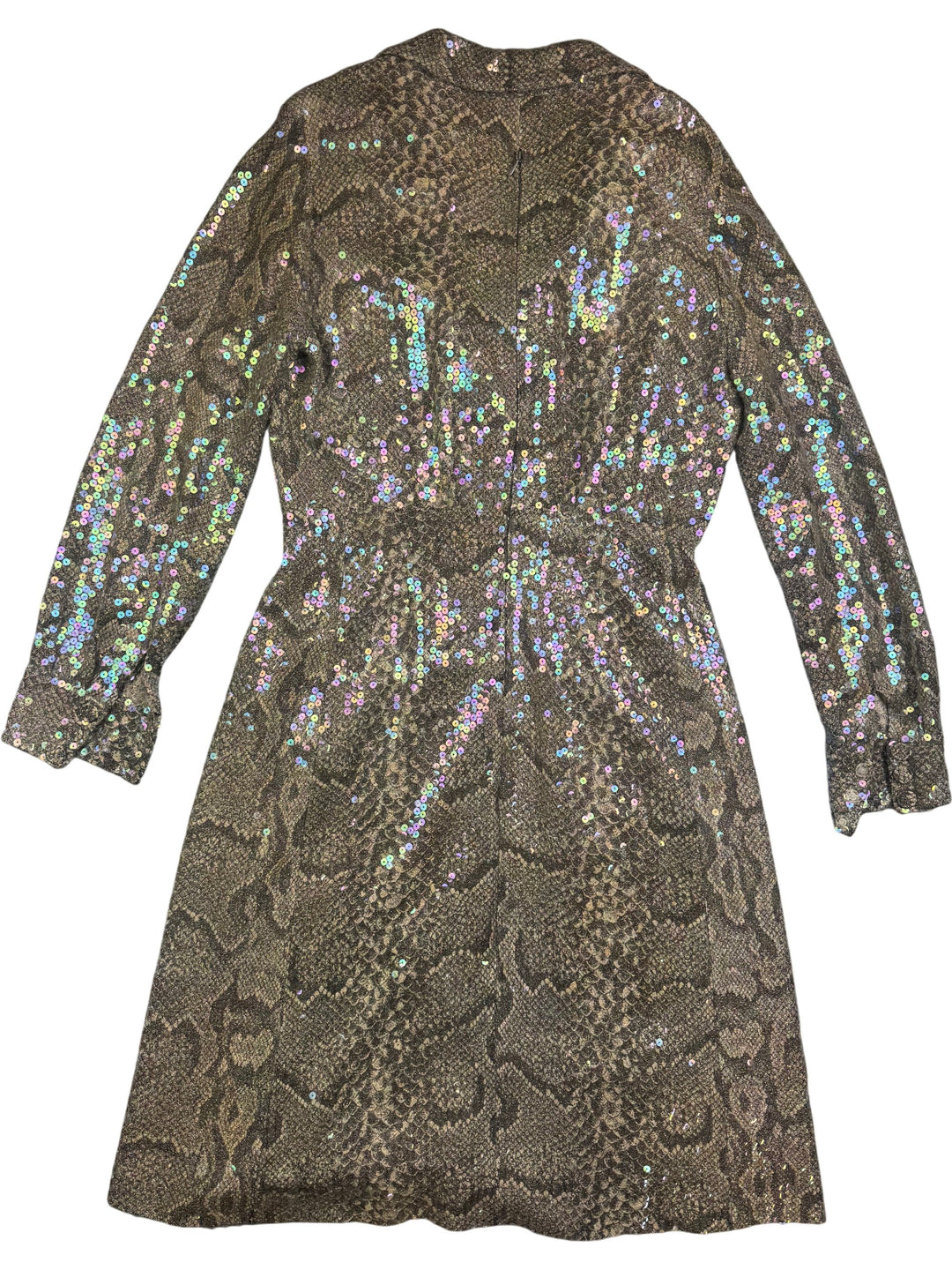 Sequin Long Sleeve Dress - L