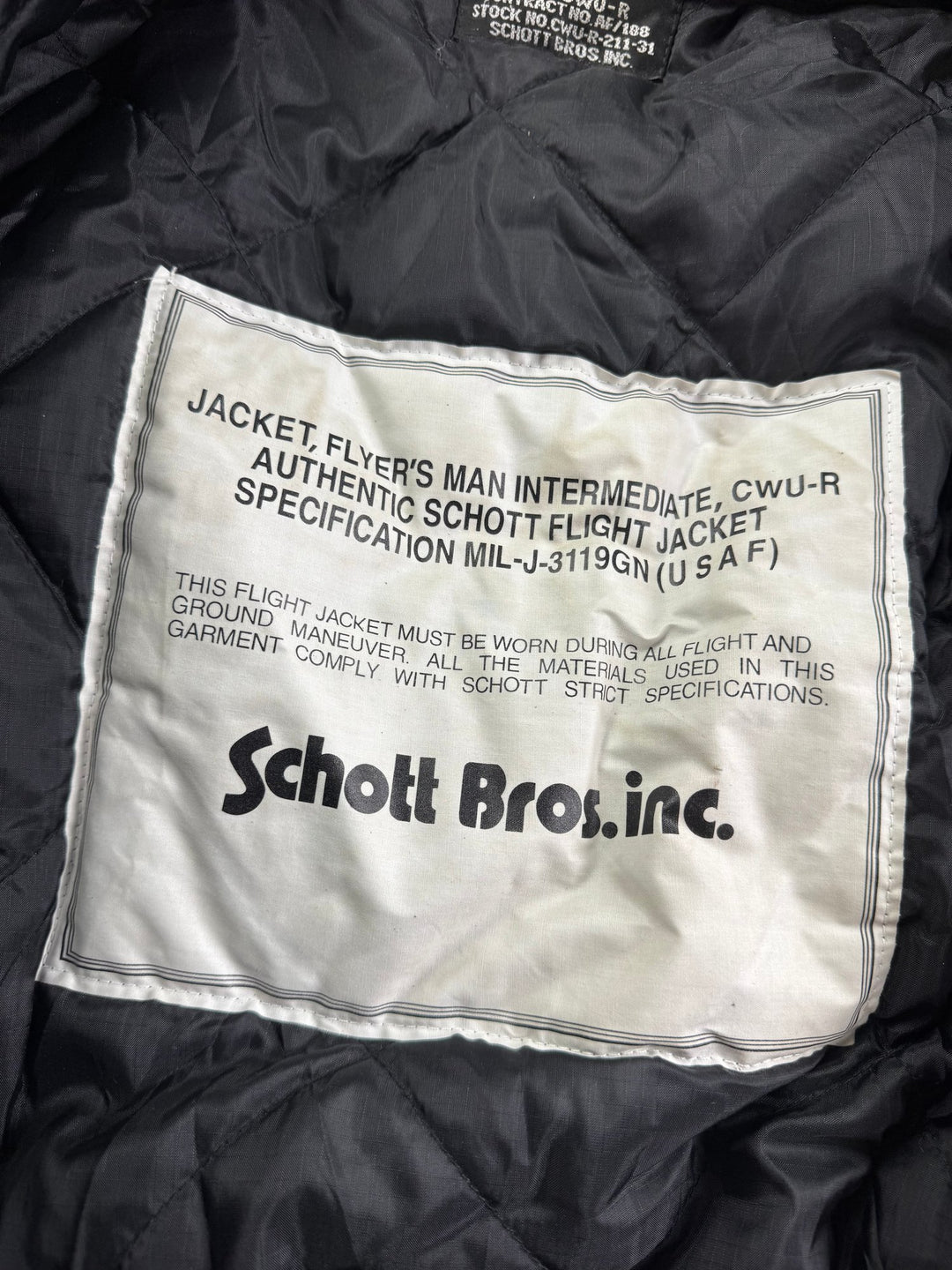 Schott NY Black Bomber Jacket - M