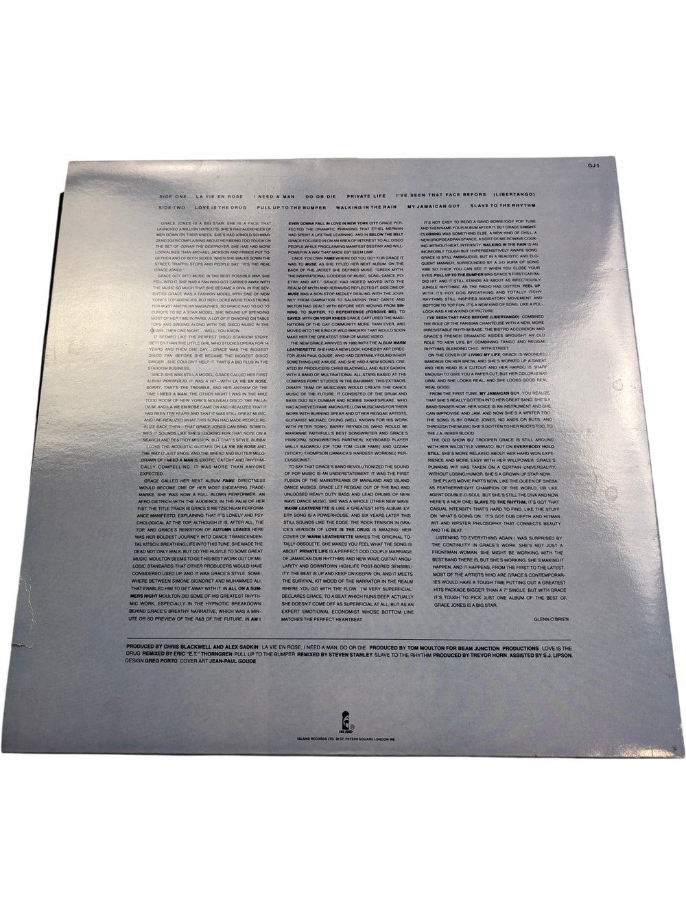 Grace Jones Island Life Vinyl Record - Think Vintage