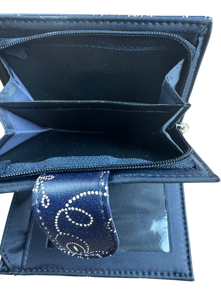 Christian Dior Blue Floral Pattern Wallet