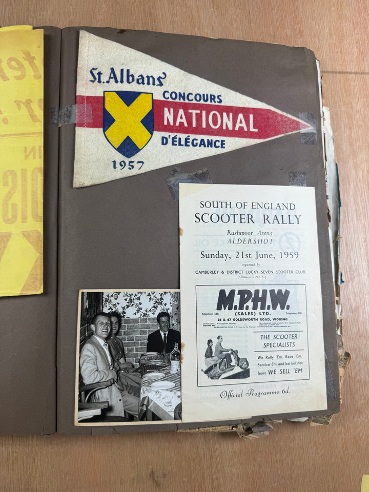 Vintage Scooter Archive Scrapbook – Original Photos, Newspaper Cuttings, Posters & Ephemera