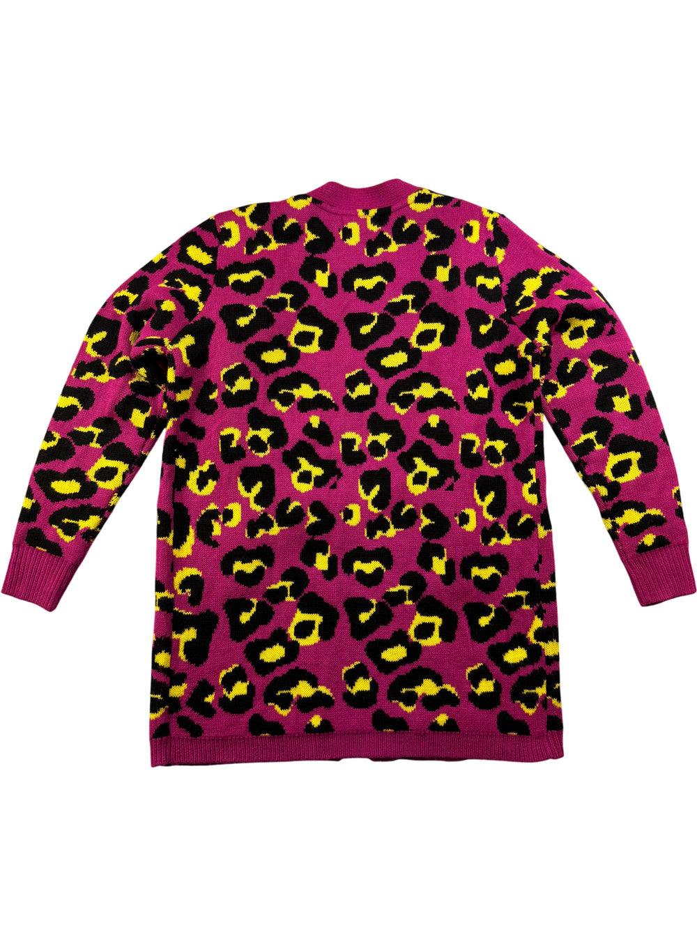 QED London Leopard Print Acrylic Cardigan - S - Think Vintage