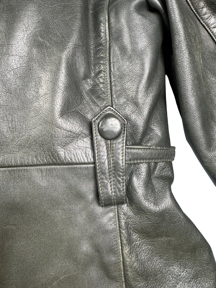 Leather Trench Coat - L