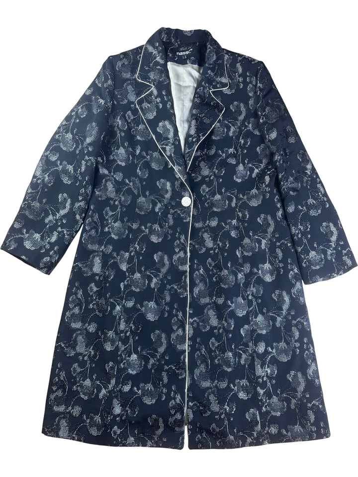 Nassc Silver Ivy Patterned Overcoat - L