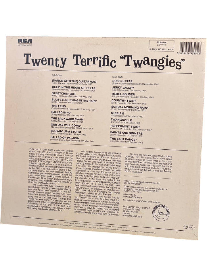 Duane Eddy Twenty Terrific Twangies Vinyl - Good