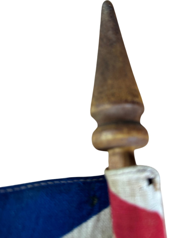 Vintage New Zealand Flag with Wooden Pole