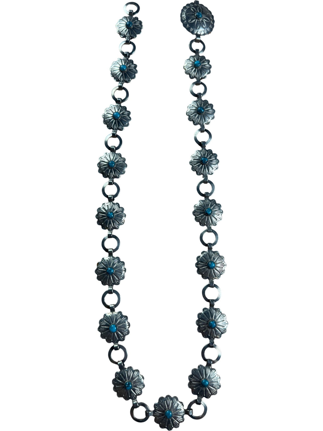 Silver Floral Concho Belt - W22-26