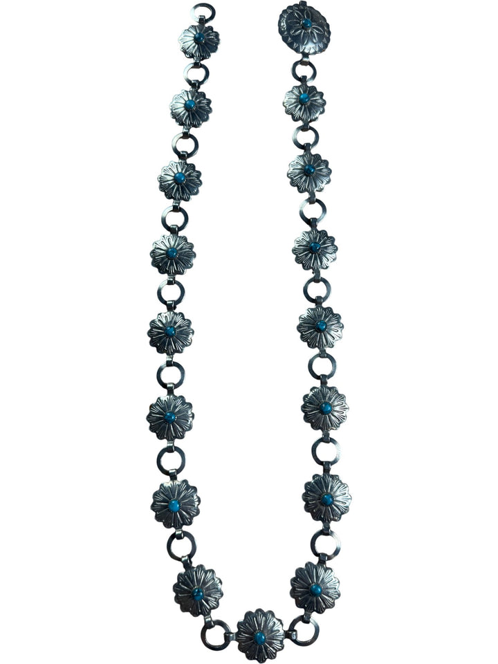 Silver Floral Concho Belt - W22-26