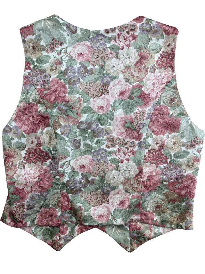 Floral Patterned Button-Up Waistcoat - S