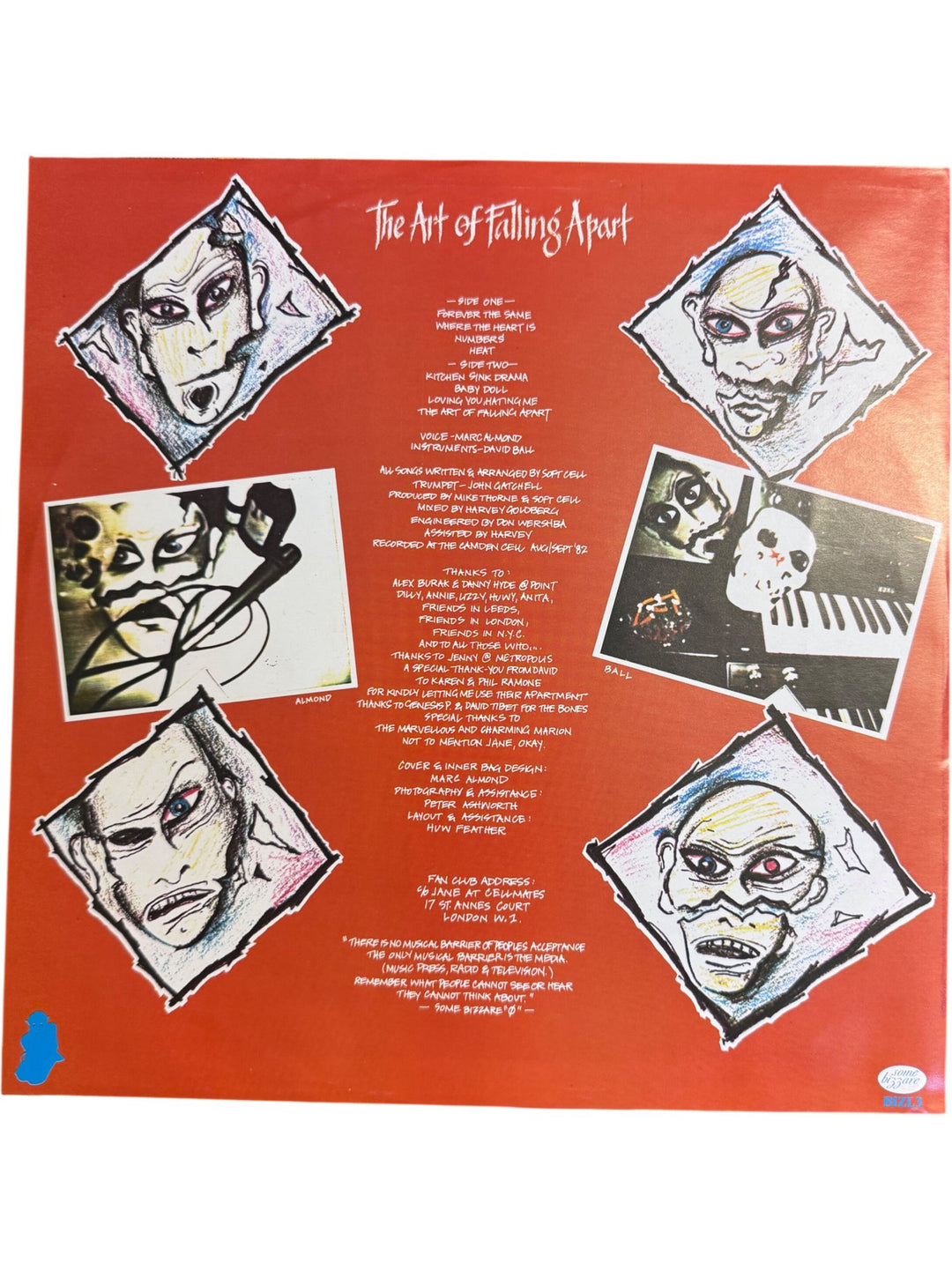1980s Soft Cell The Art Of Falling Apart Vinyl- Very Good