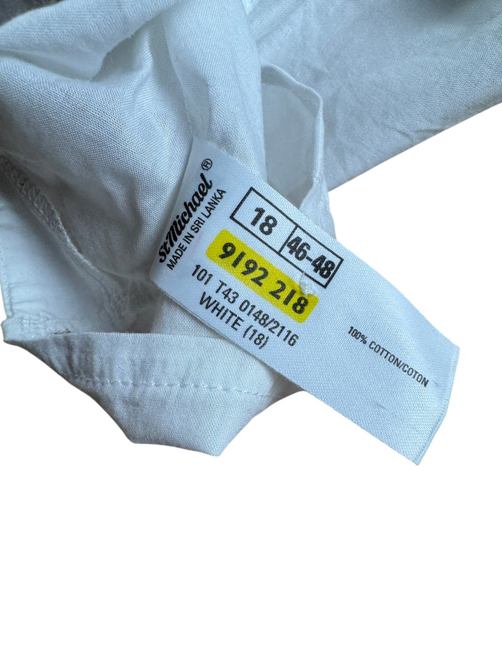 St Michael White Short Sleeve Blouse - M