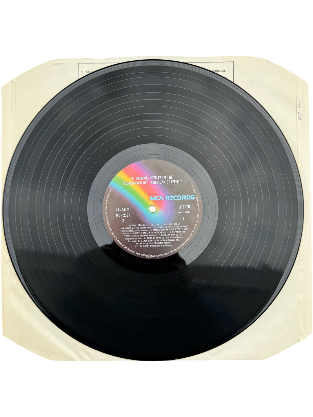 American Graffiti Soundtrack Vinyl Record- Very Good