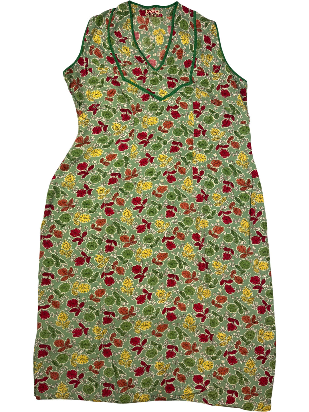 1970s Floral Sleeveless Shift Dress - M - Think Vintage