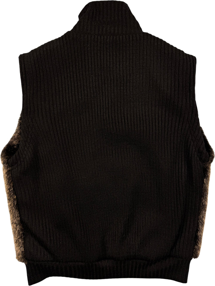Faux Fur Sleeveless Vest - M