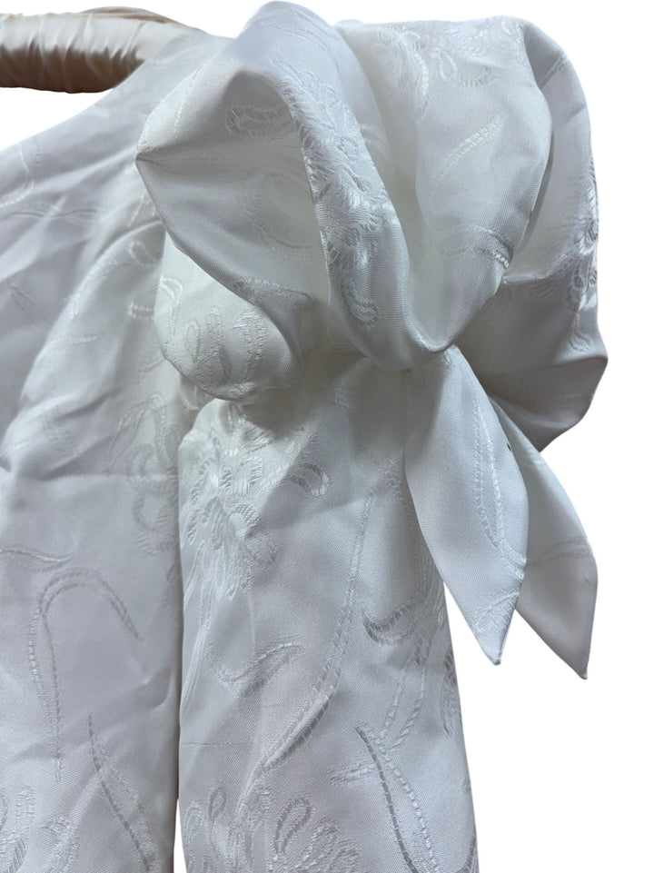 1980s White Puff Sleeve Wedding Dress