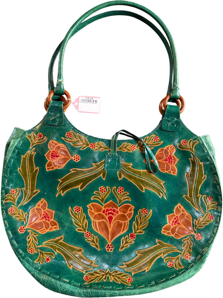 Handcrafted Floral Leather Handbag