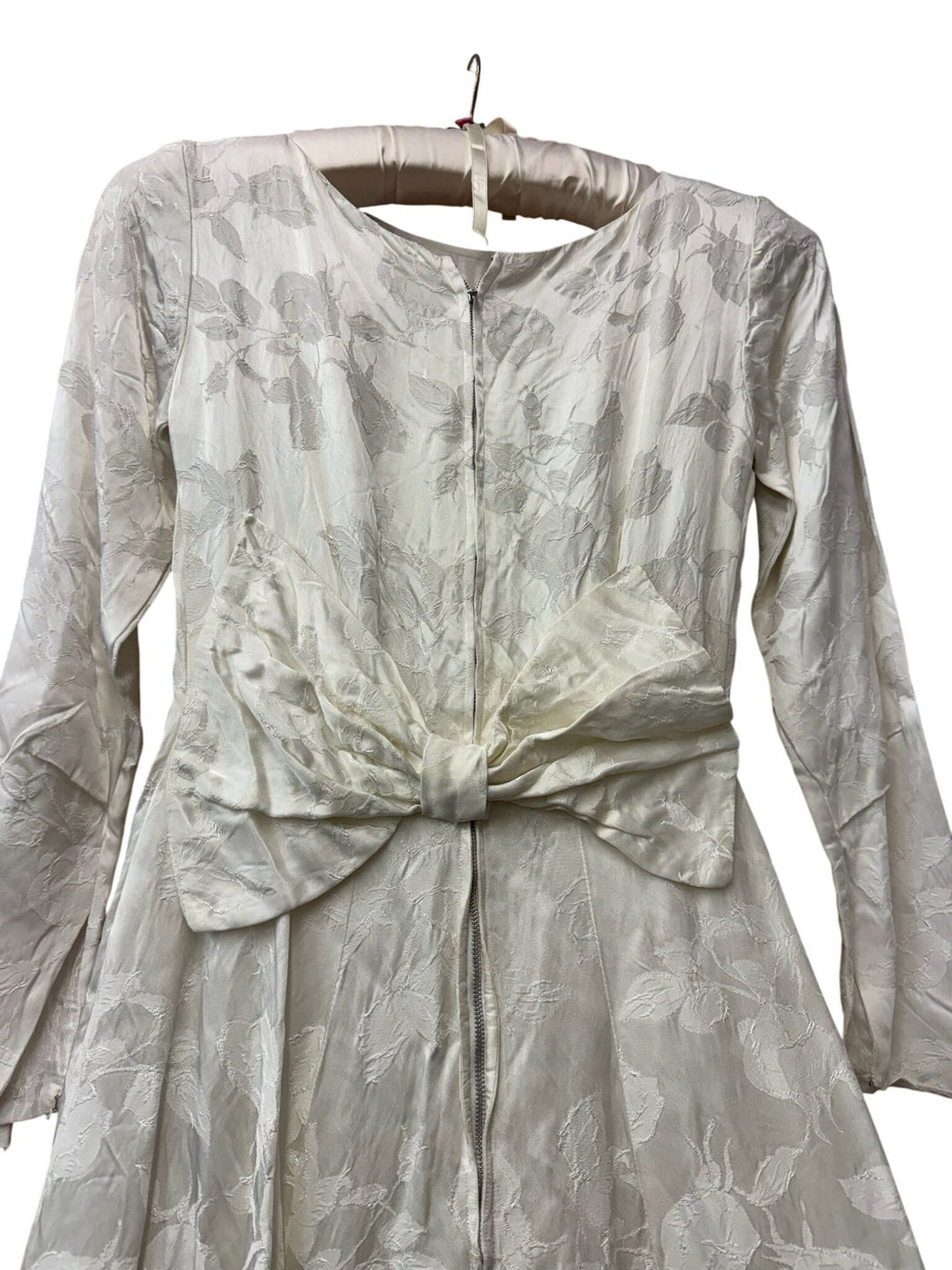 Vintage Satin Floral Wedding Dress