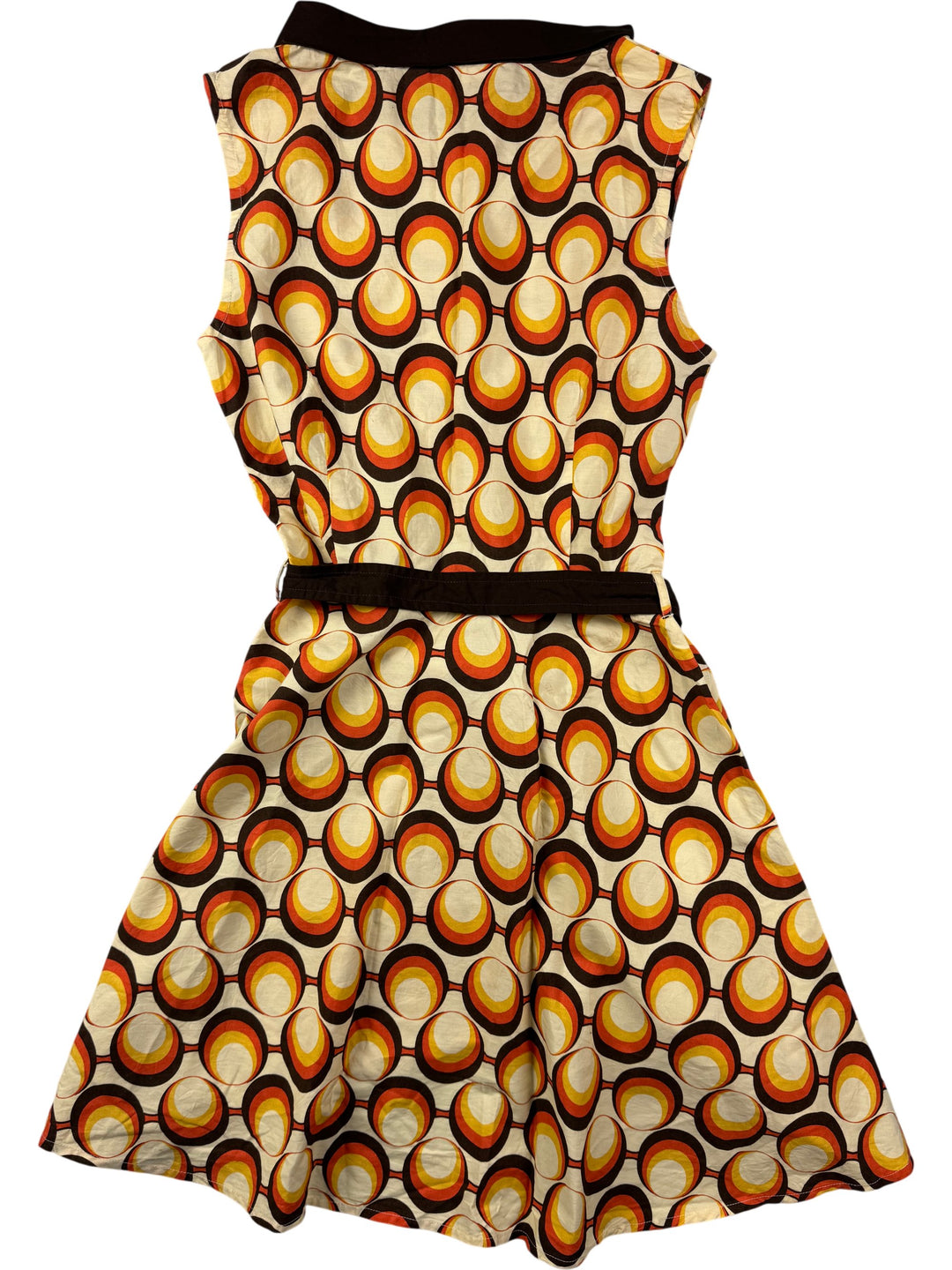 Retro Geometric Sleeveless Dress - S