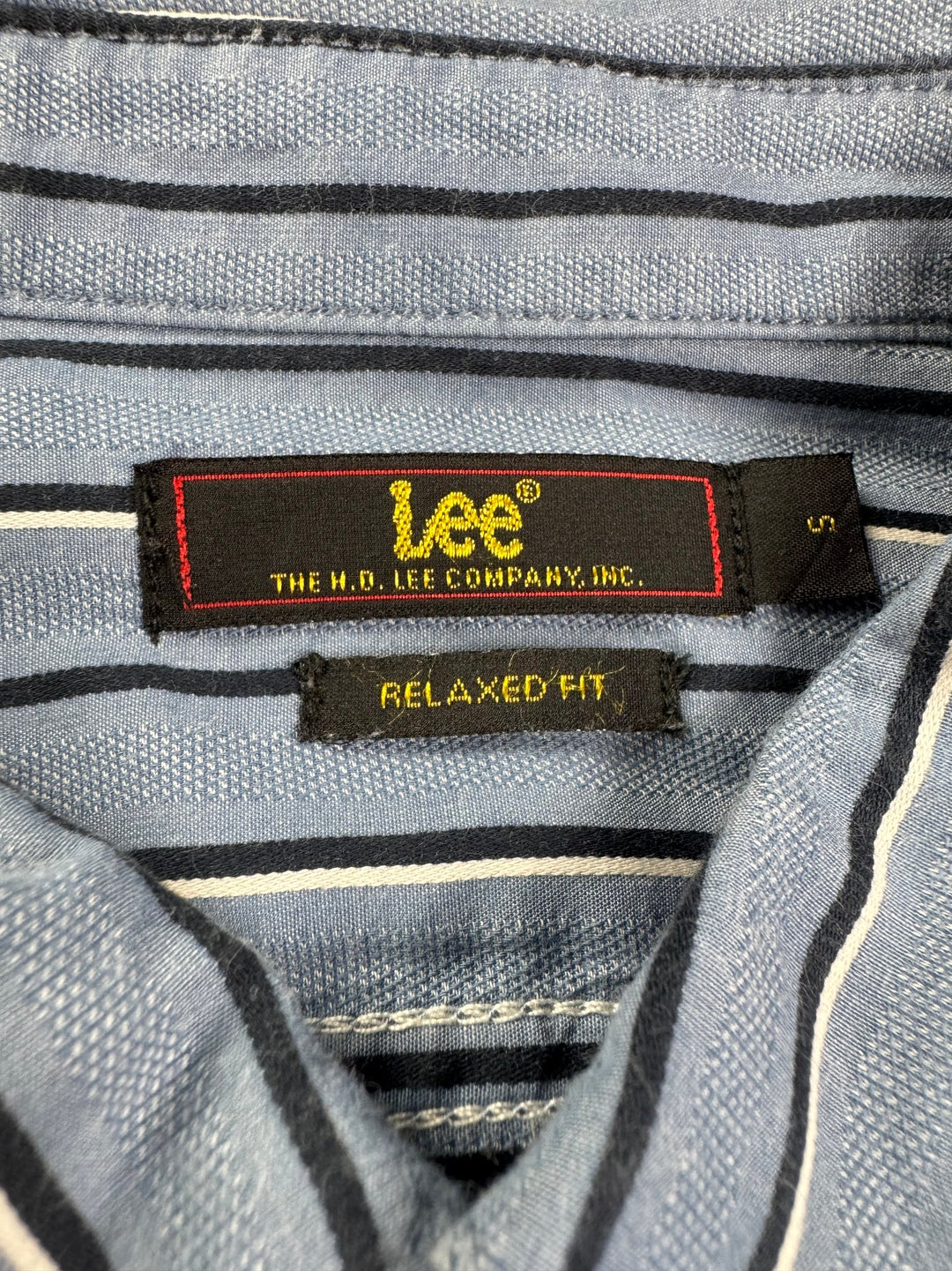 Lee Blue Striped Long Sleeve Shirt - M