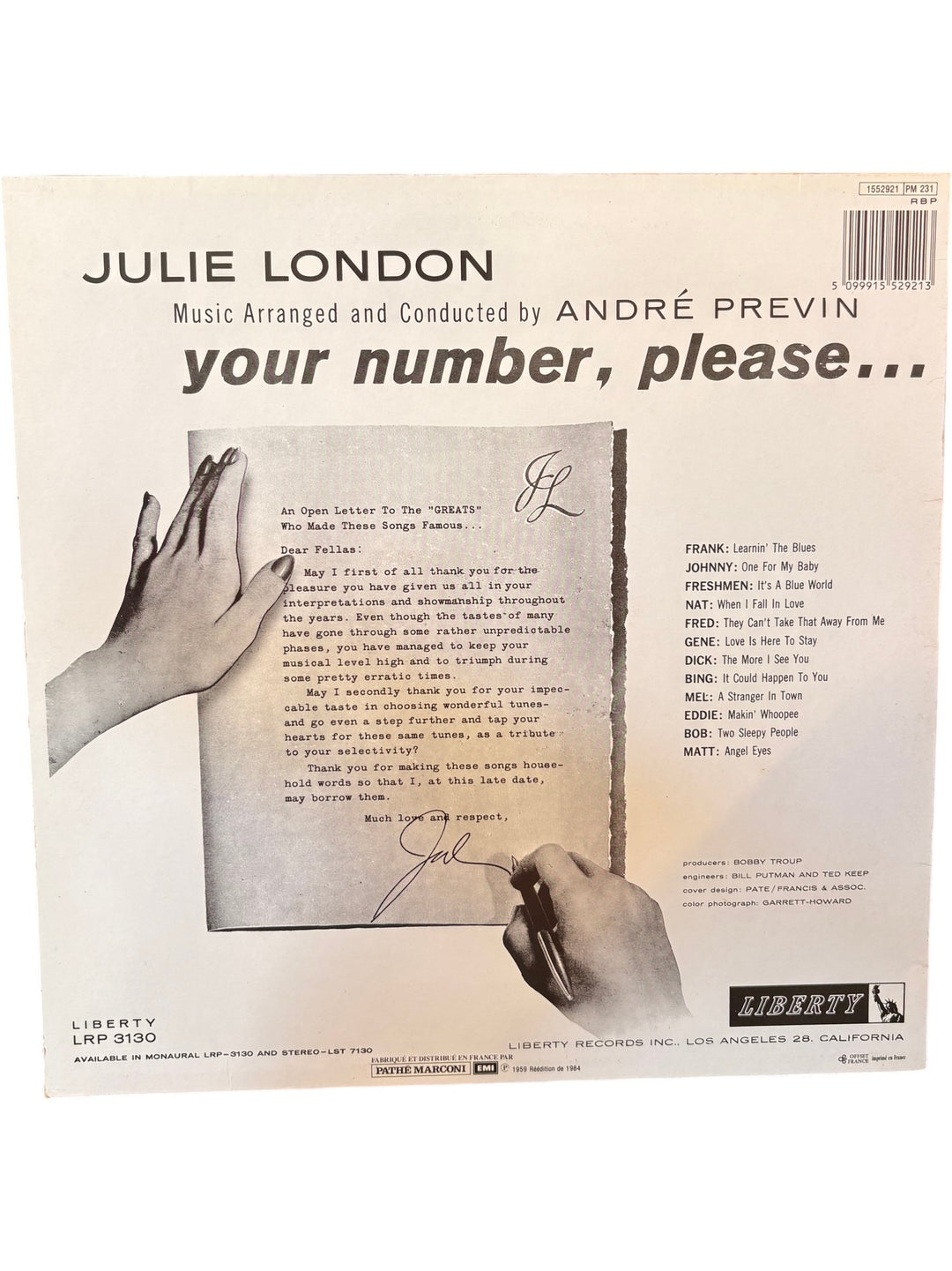 Julie London 'Your Number Please' Vinyl Record - Good