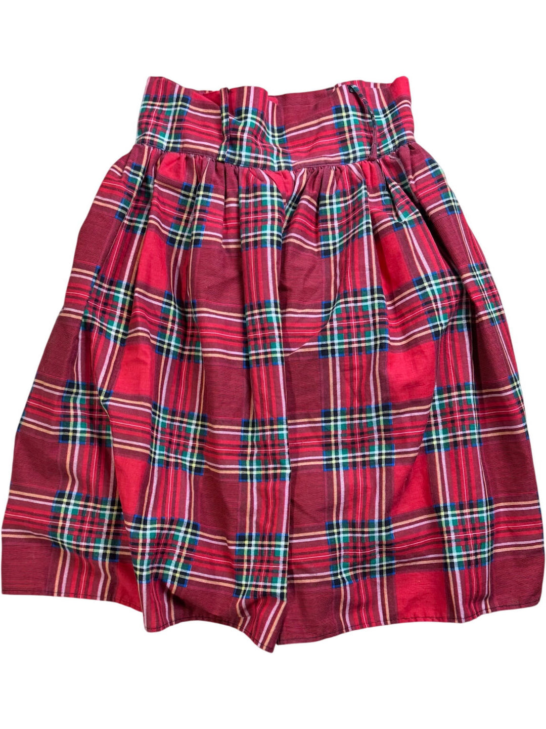 Red Tartan Gathered Skirt