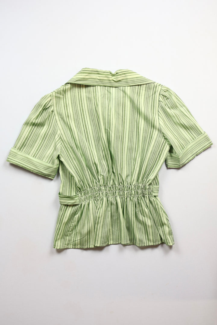 1970s Striped Short Sleeved Top