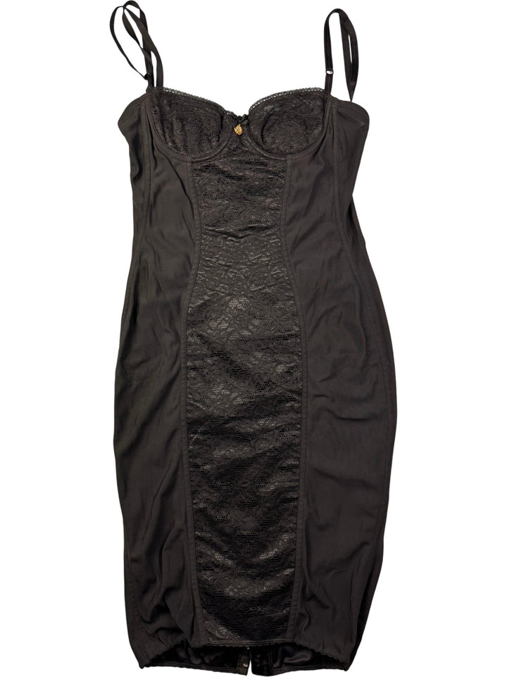 1990s Dolce & Gabbana Black Lace Bustier Dress - S