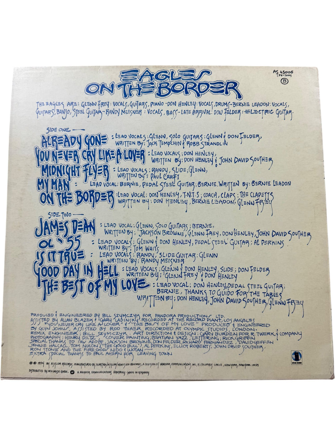 Eagles On The Border Vinyl Record - Good